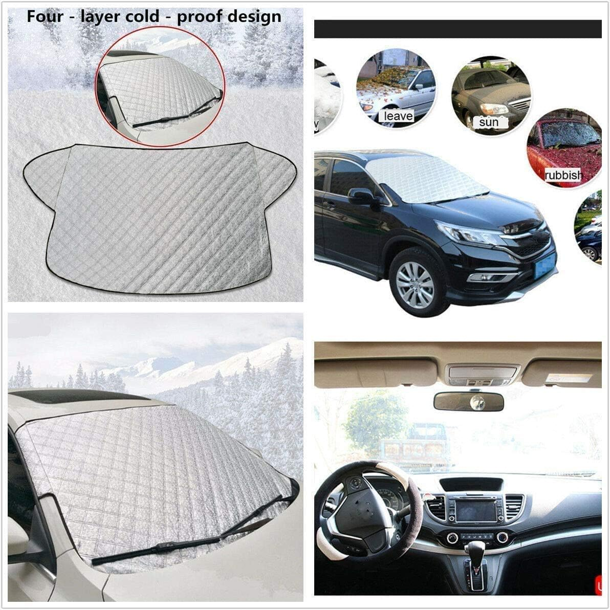 Auto-Windschutzscheibenabdeckung, zeigt Design und Innenraum.