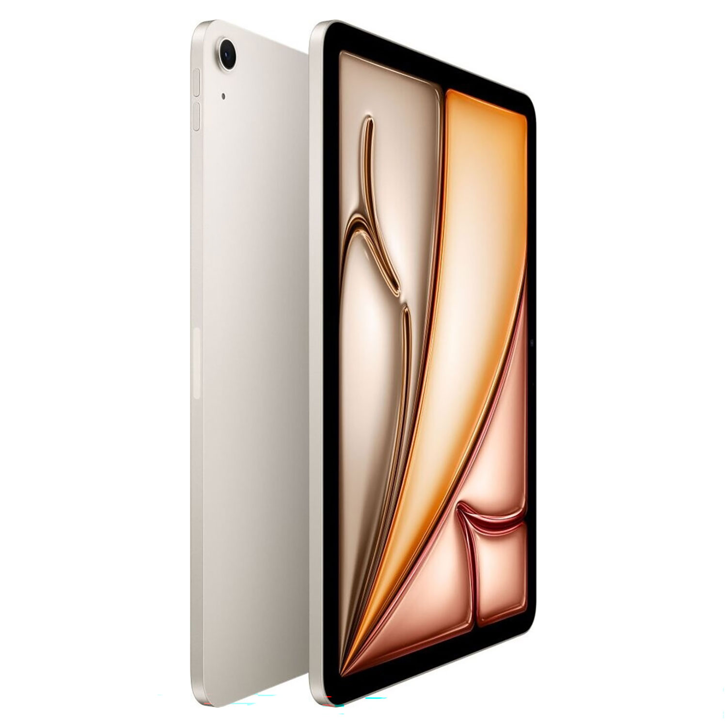 Ein helles Tablet mit einem goldenen, abstrakten Hintergrund auf dem Bildschirm.
