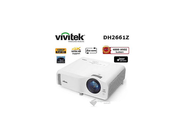 VIVITEK DH2661Z DLP Full HD Lazer 4000 Ansi Lümen Projeksiyon Cihazı Beyaz