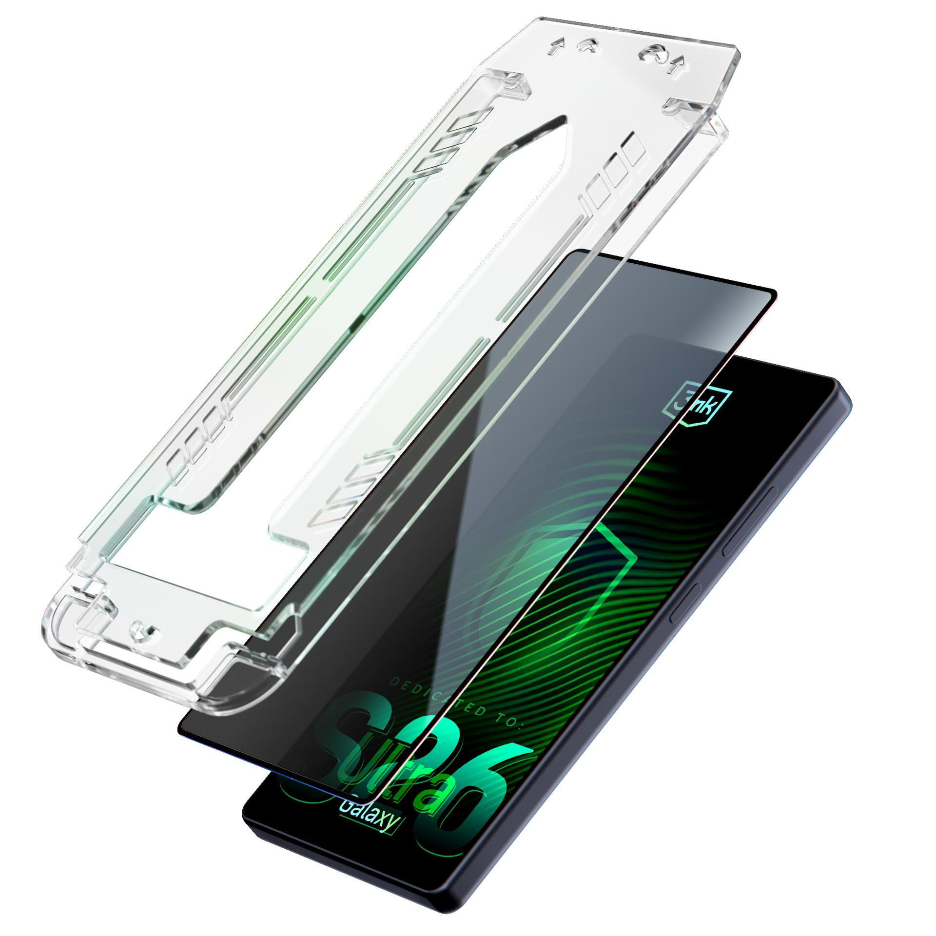 Przezroczyste etui na smartfon z zielonym wyświetlaczem.