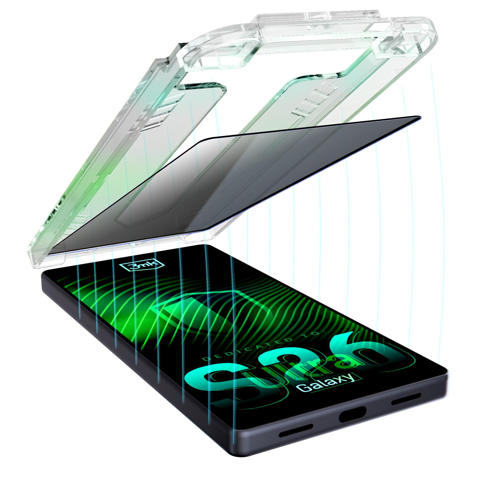 Przezroczyste etui na telefon nad smartfonem z zieloną grafiką.