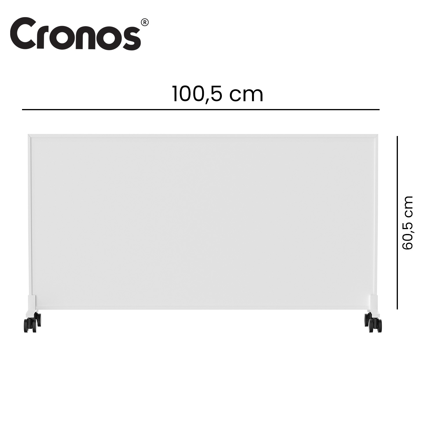 Biała tablica mobilna na kółkach, 100,5 x 60,5 cm.
