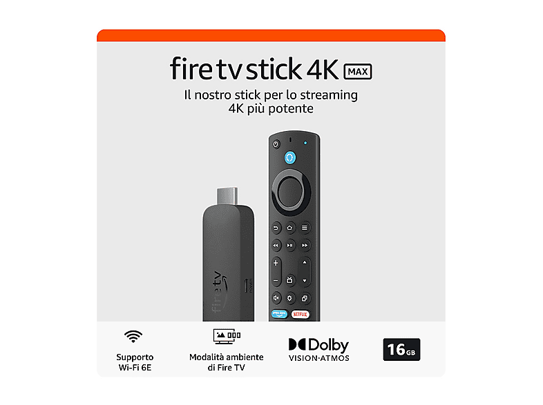 AMAZON B0CW4HD359 FIRE TV STICK 4K MAX Streaming Stick, Schwarz