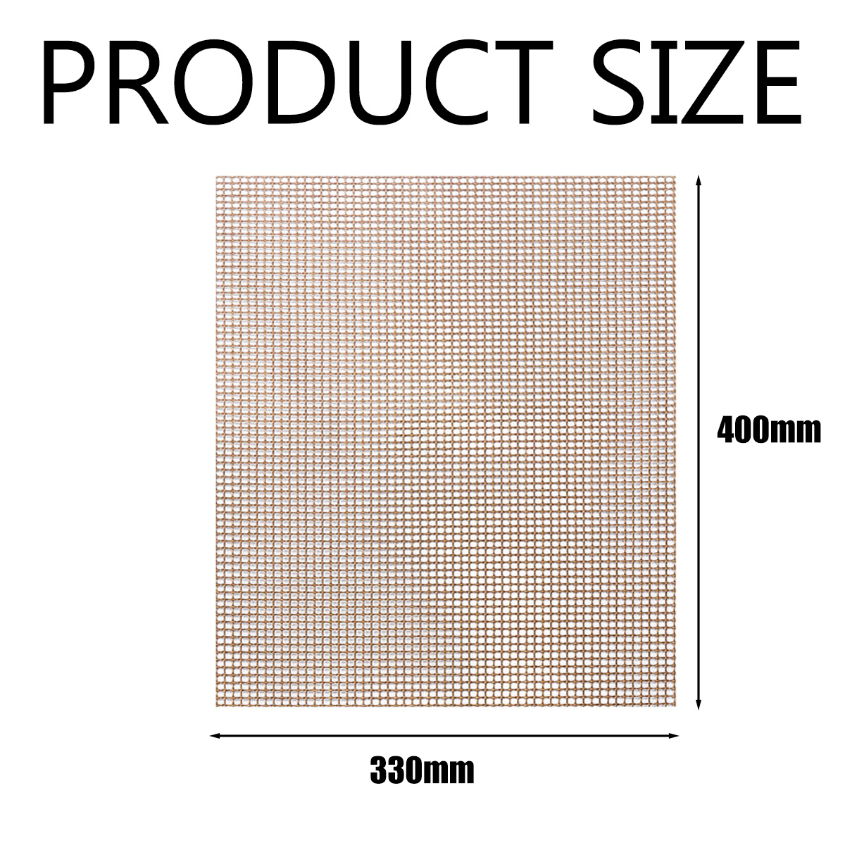 Produktgröße: 330mm x 400mm, braunes Gitter auf weißem Hintergrund.