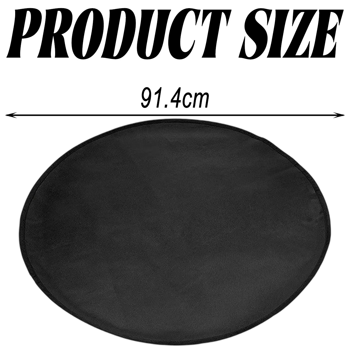 Schwarzer ovaler Teppich mit einer Grösse von 91,4 cm.