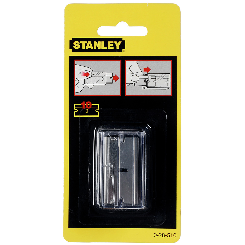 Stanley-Verpackung mit 10 Ersatzklingen für ein Stanley-Messer.