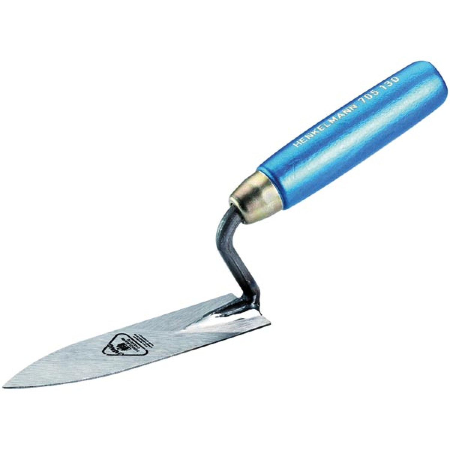 Una cazzuola blu con lama in metallo e la scritta HENKELMANN 705 130.