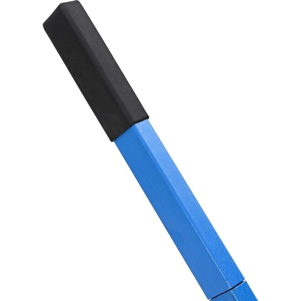 Manico blu con cappuccio nero, isolato su sfondo bianco.
