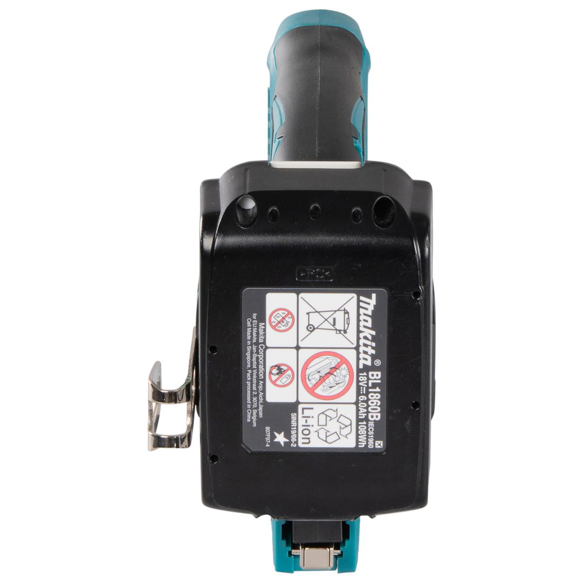 Batteria Makita BL1860B Li-Ion, 18V, 6.0Ah, 108Wh. Prodotto in Cina.
