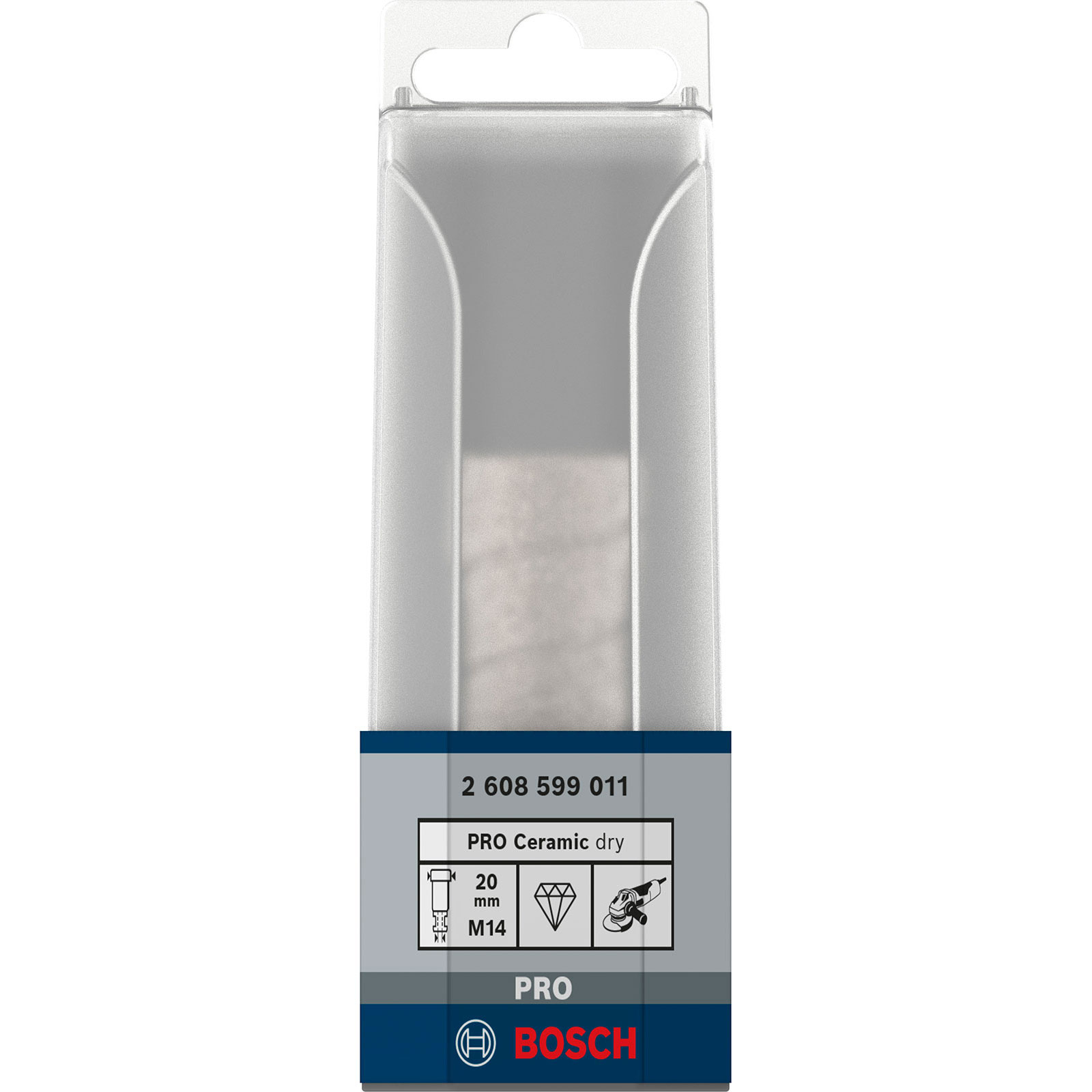 Bosch Pro Keramik Trockenbohrer M14, 20mm, in transparenter Verpackung.