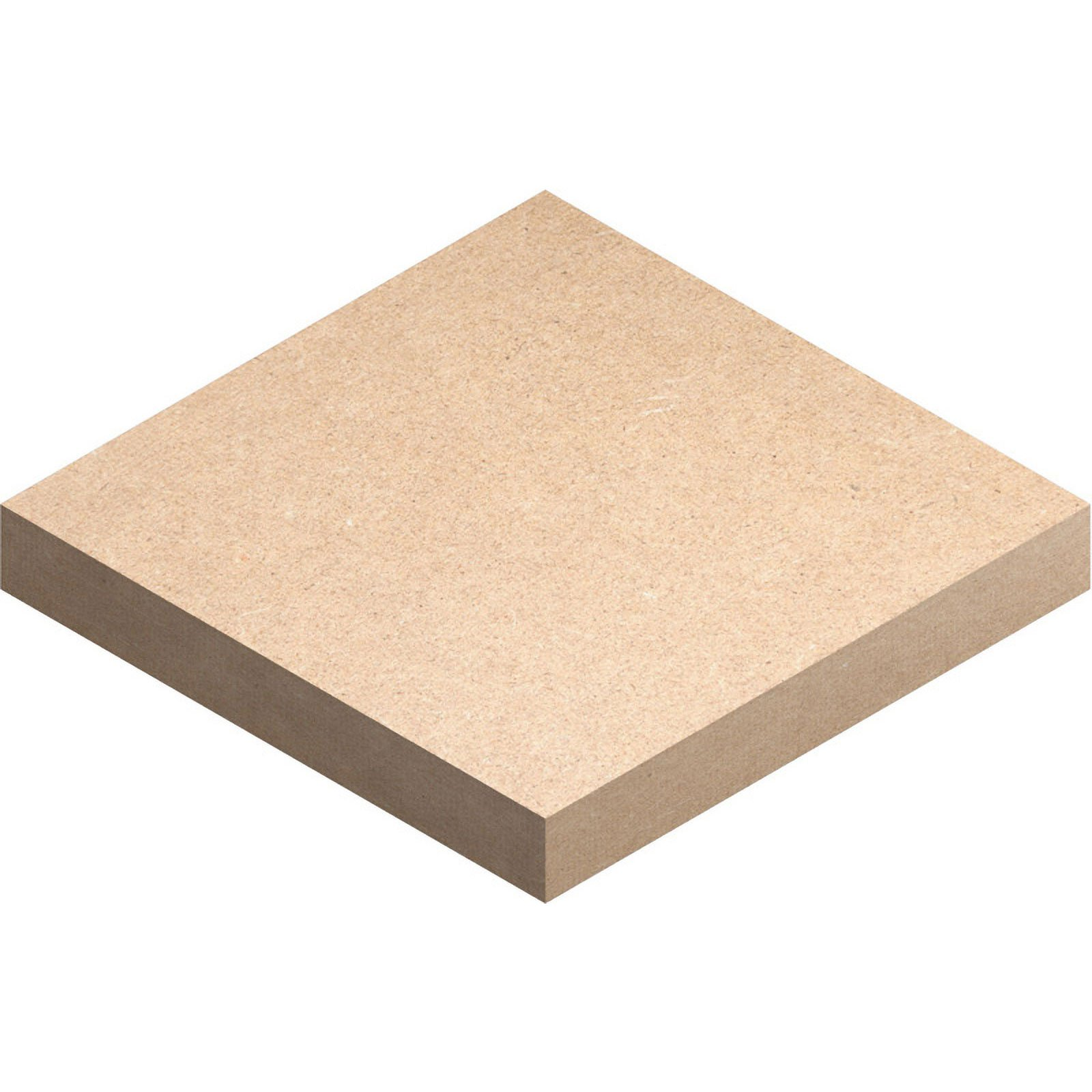 Un pannello di legno rettangolare, marrone chiaro, con superficie liscia.