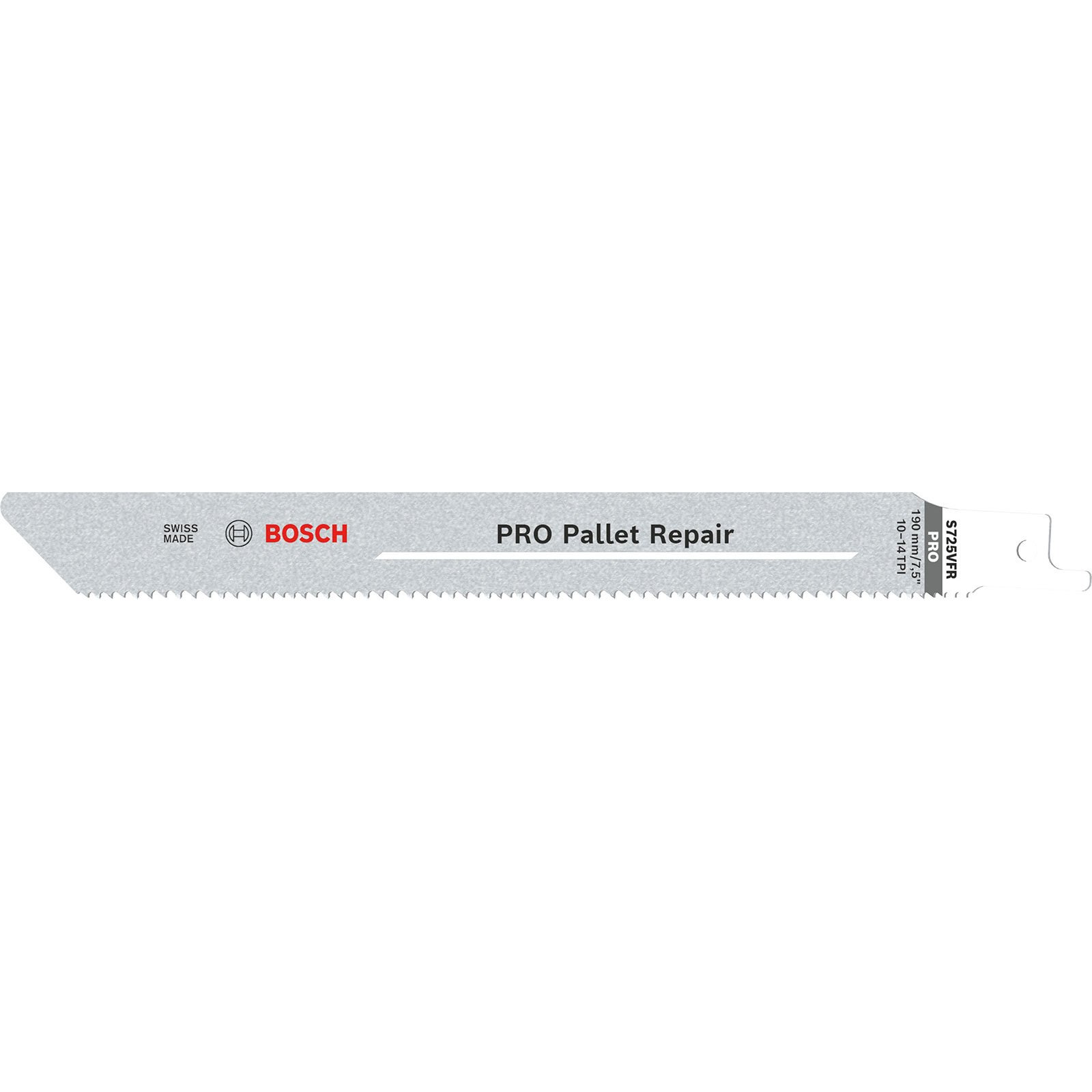 Lama per seghetto alternativo Bosch per riparazione pallet, Swiss Made, 190mm, 10-14 TPI.