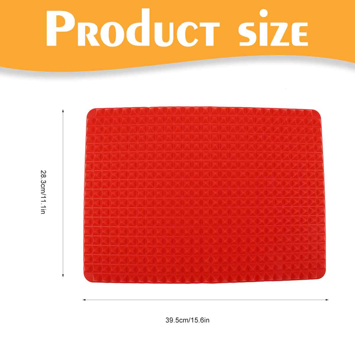 Rote Matte mit Waffelstruktur, Maße 39,5 x 28,3 cm.