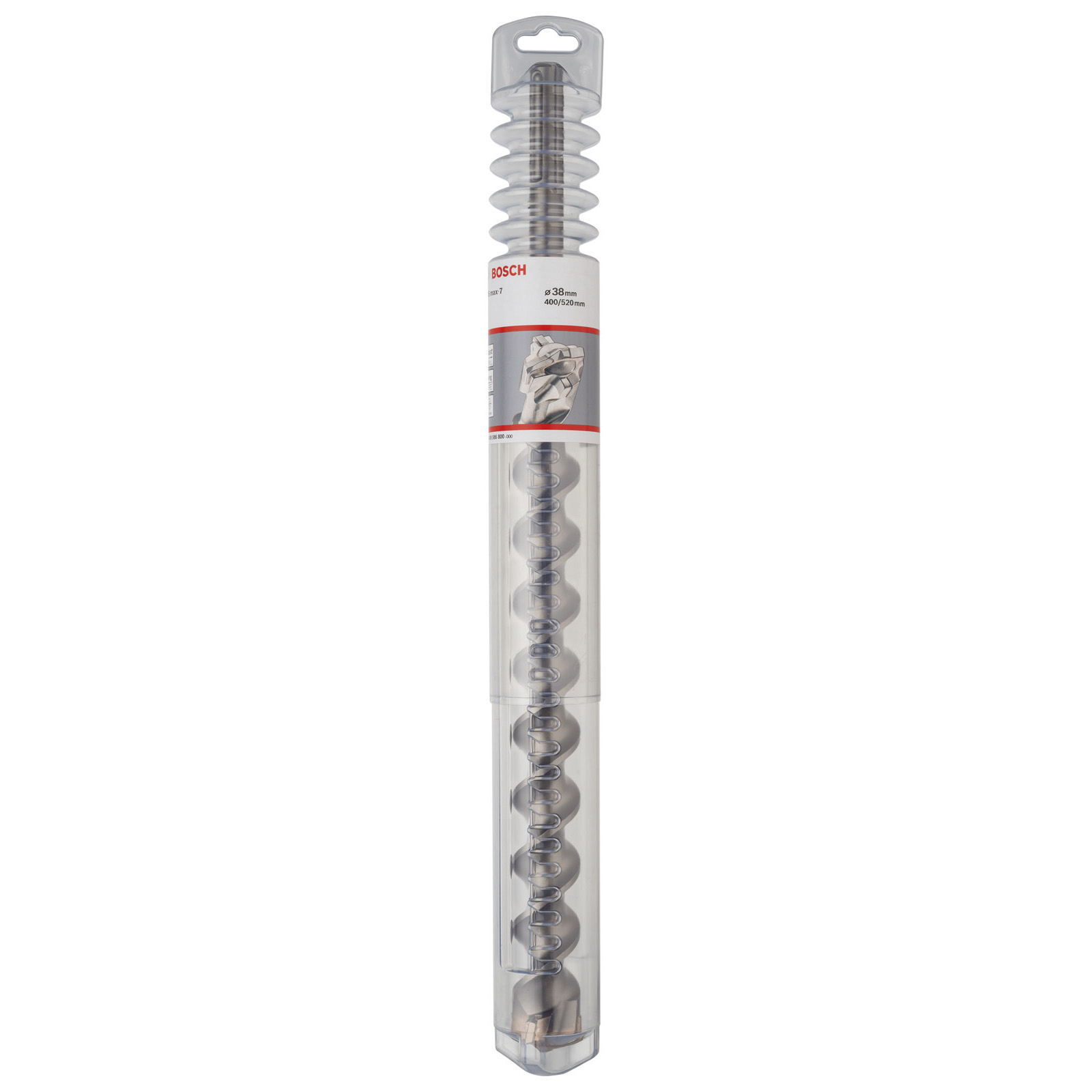 Martello perforatore Bosch 38mm 400/520mm in confezione trasparente con punte argentate.