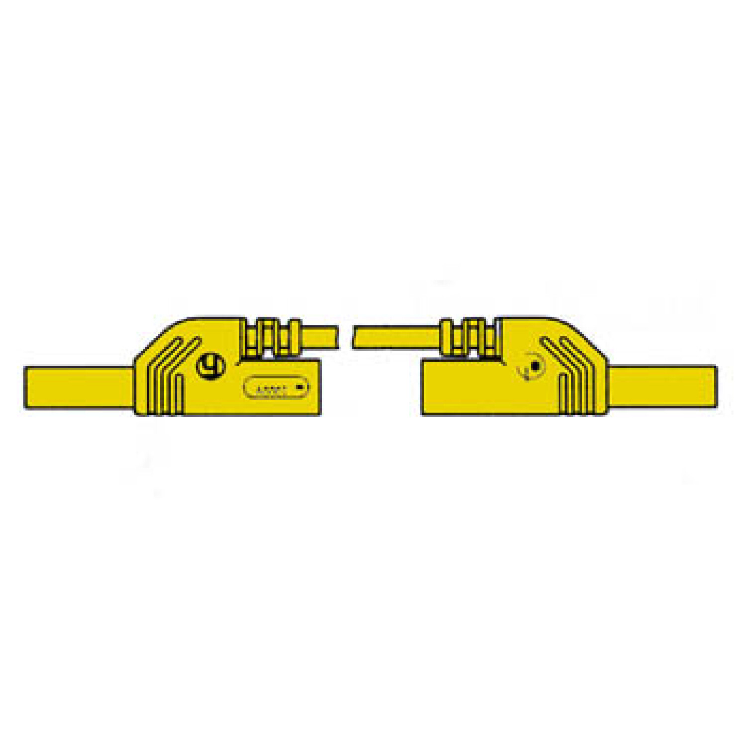 Zwei gelbe Thermoelementstecker, die voneinander getrennt sind.