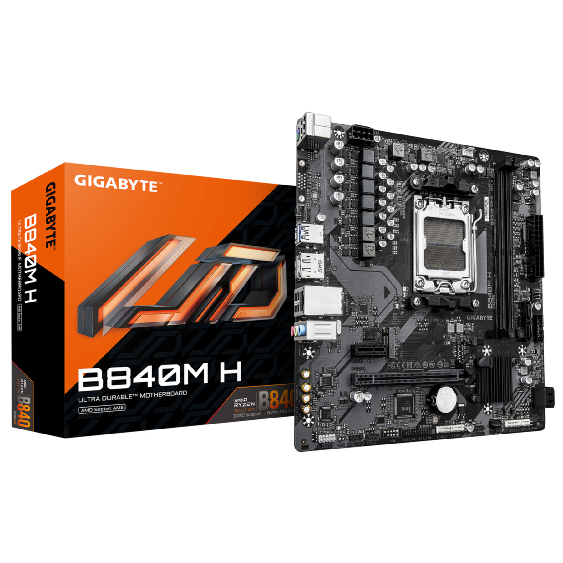 GIGABYTE B840M H 7200MHz(OC) M.2 AMD B840 DDR5 mATX Anakart