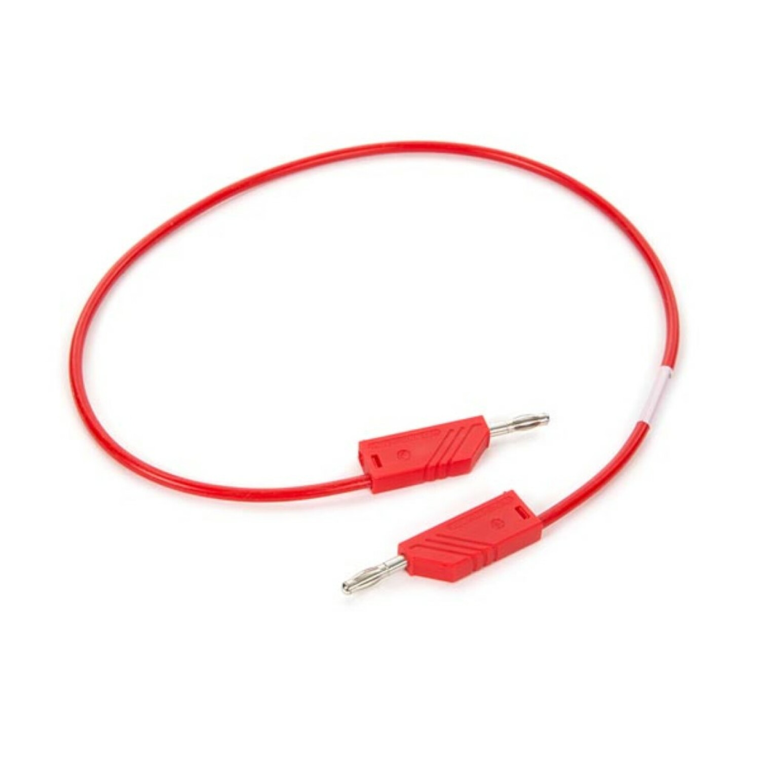 Ein rotes Kabel mit zwei Bananenstecker-Anschlüssen.