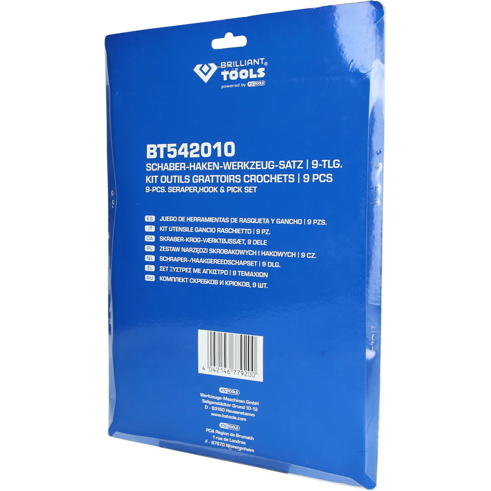 Blauer Karton mit Werkzeugset BT542010, 9-teilig.