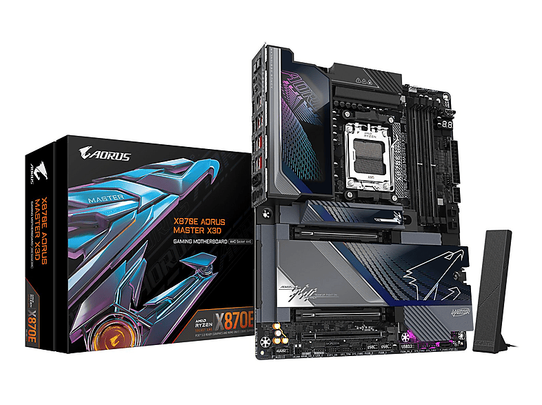 GIGABYTE X870E Aorus Master X3D DDR5 M.2 HDMI DP AMD X870E DDR5 ATX Anakart