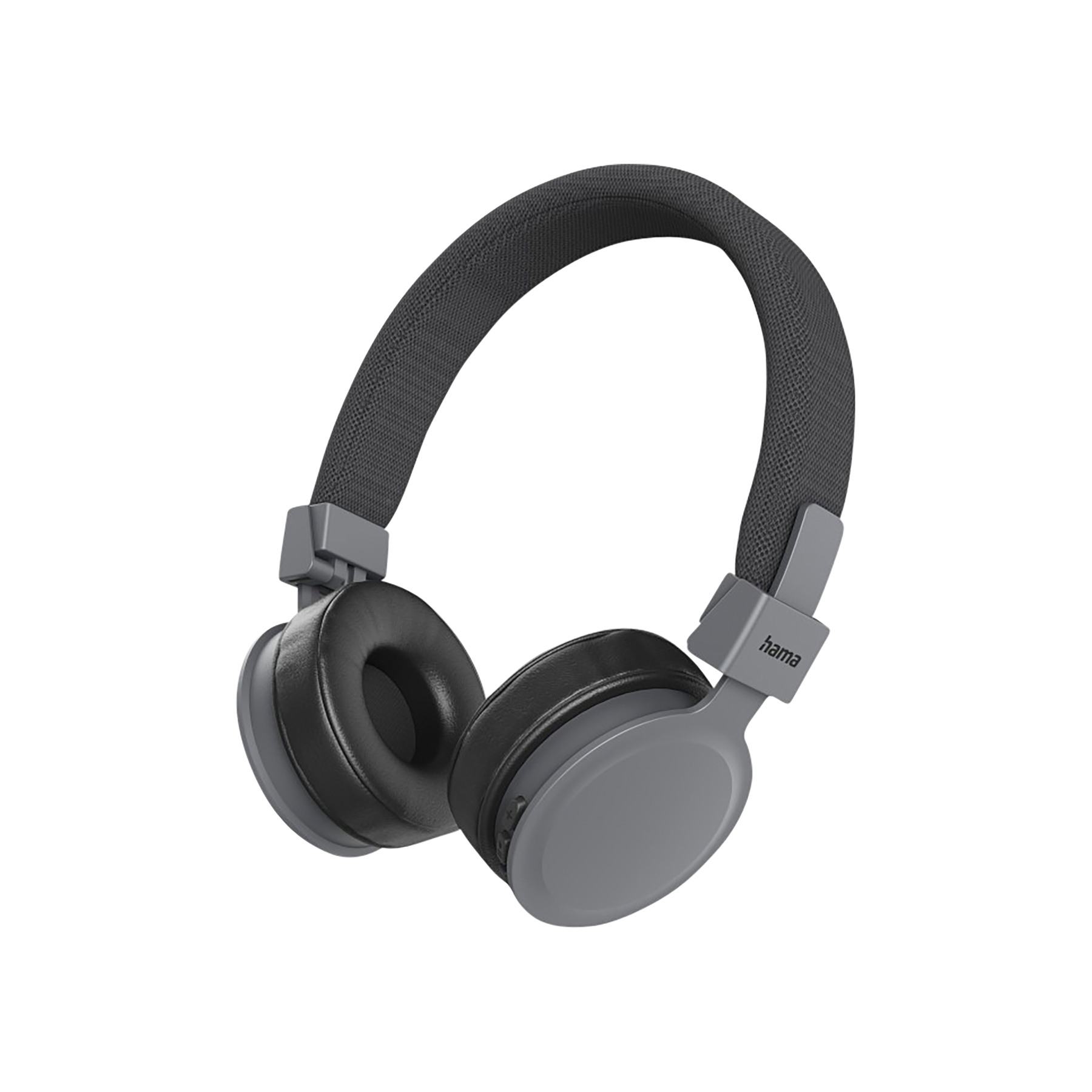 Szare słuchawki z czarnym pałąkiem i nausznikami.