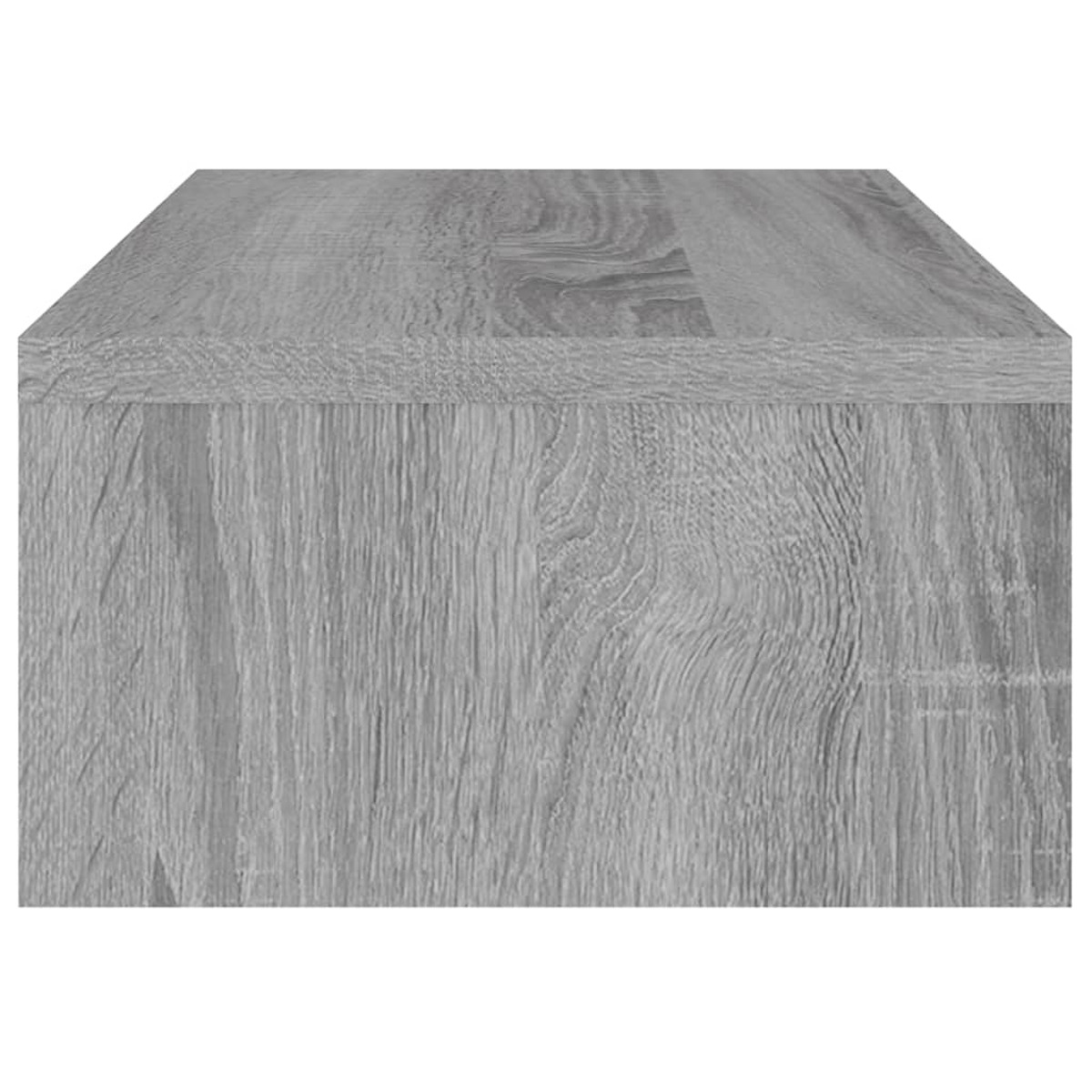 Textura de veta de madera gris en tablero y lateral.