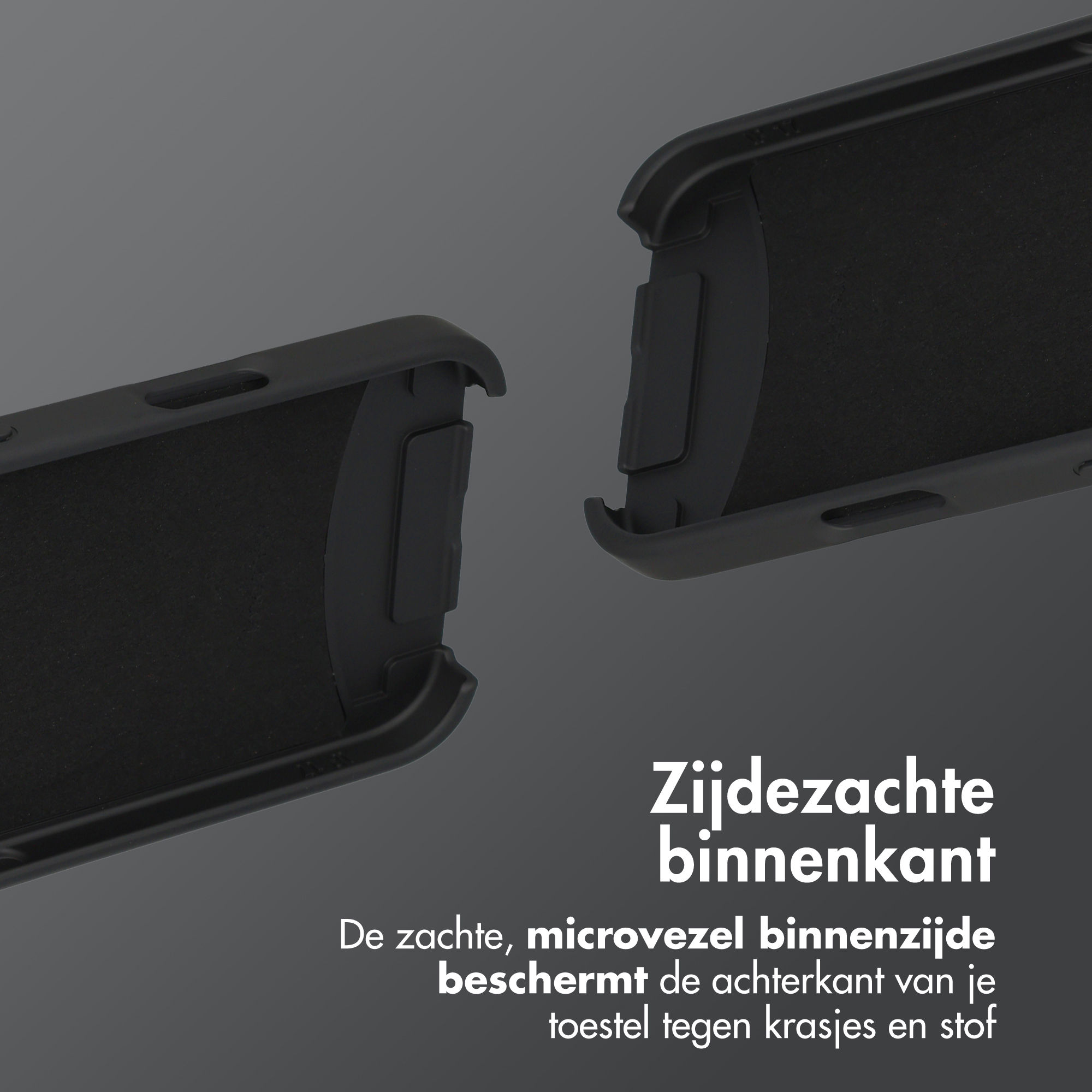 Zachte microvezel binnenkant beschermt de achterkant tegen krassen en stof.