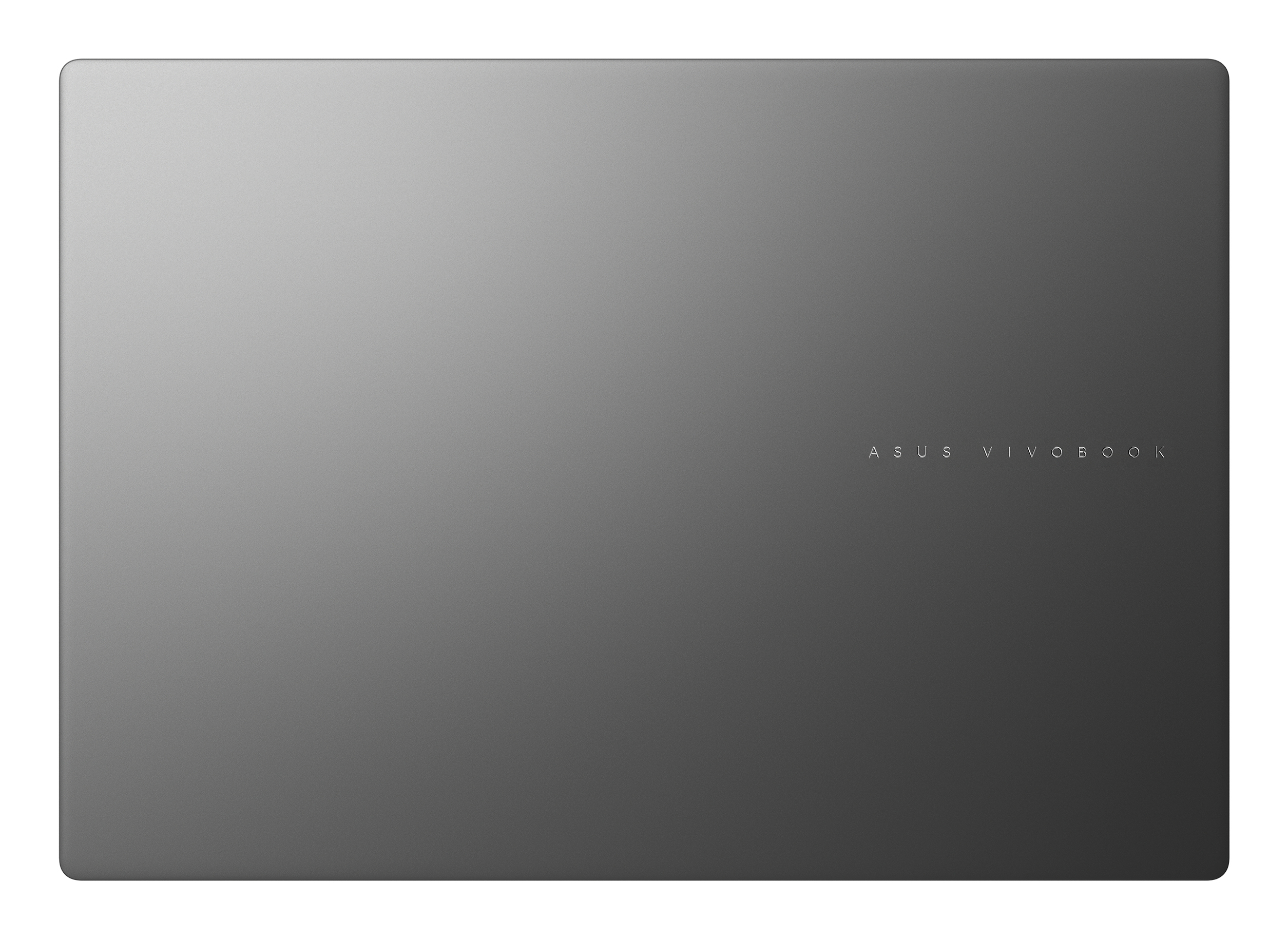 Coperchio laptop grigio con discreta scritta ASUS VIVOBOOK.