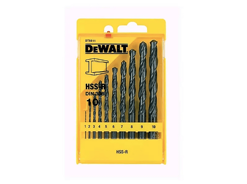 DEWALT DT5911-QZ 10 Parça HSS-R Metal Matkap Ucu Seti