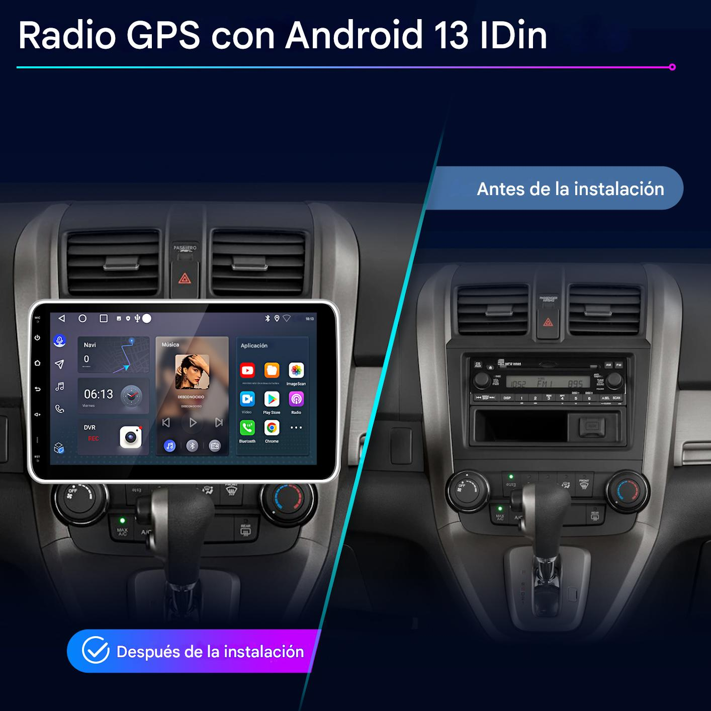 Comparación de sistema de infoentretenimiento antes y después.