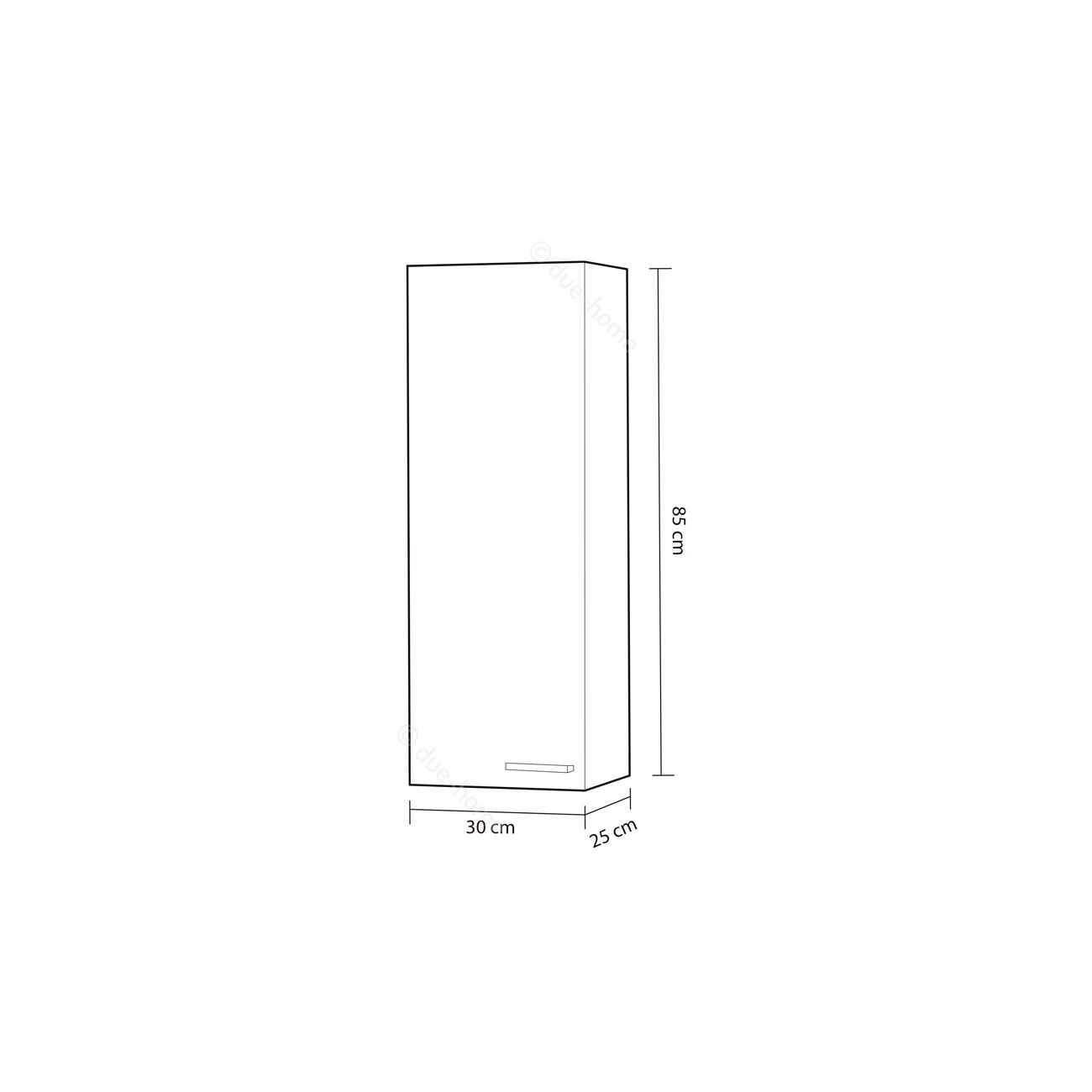 Un armario blanco con dimensiones de 30x25x85 cm.