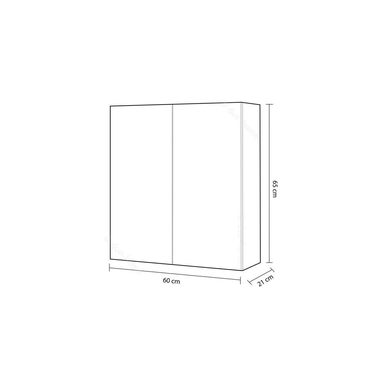 Armario de dos puertas, 60x21x65 cm.