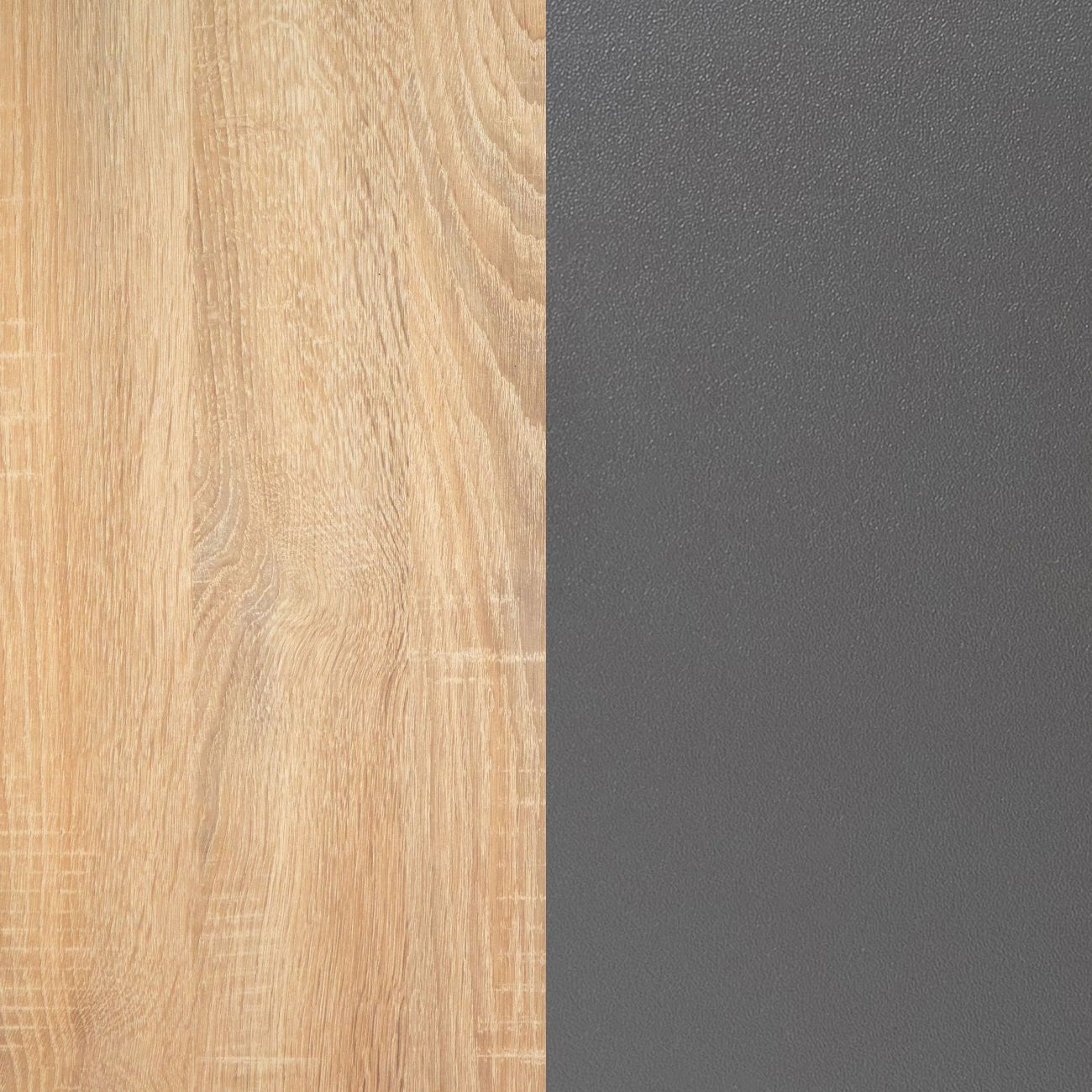 Veta de madera a la izquierda, textura gris a la derecha.