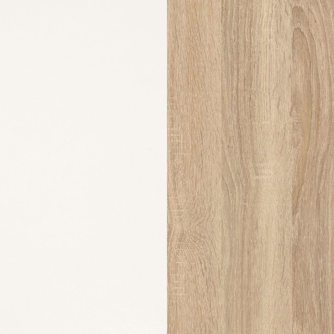 Área blanca a la izquierda, veta de madera a la derecha.