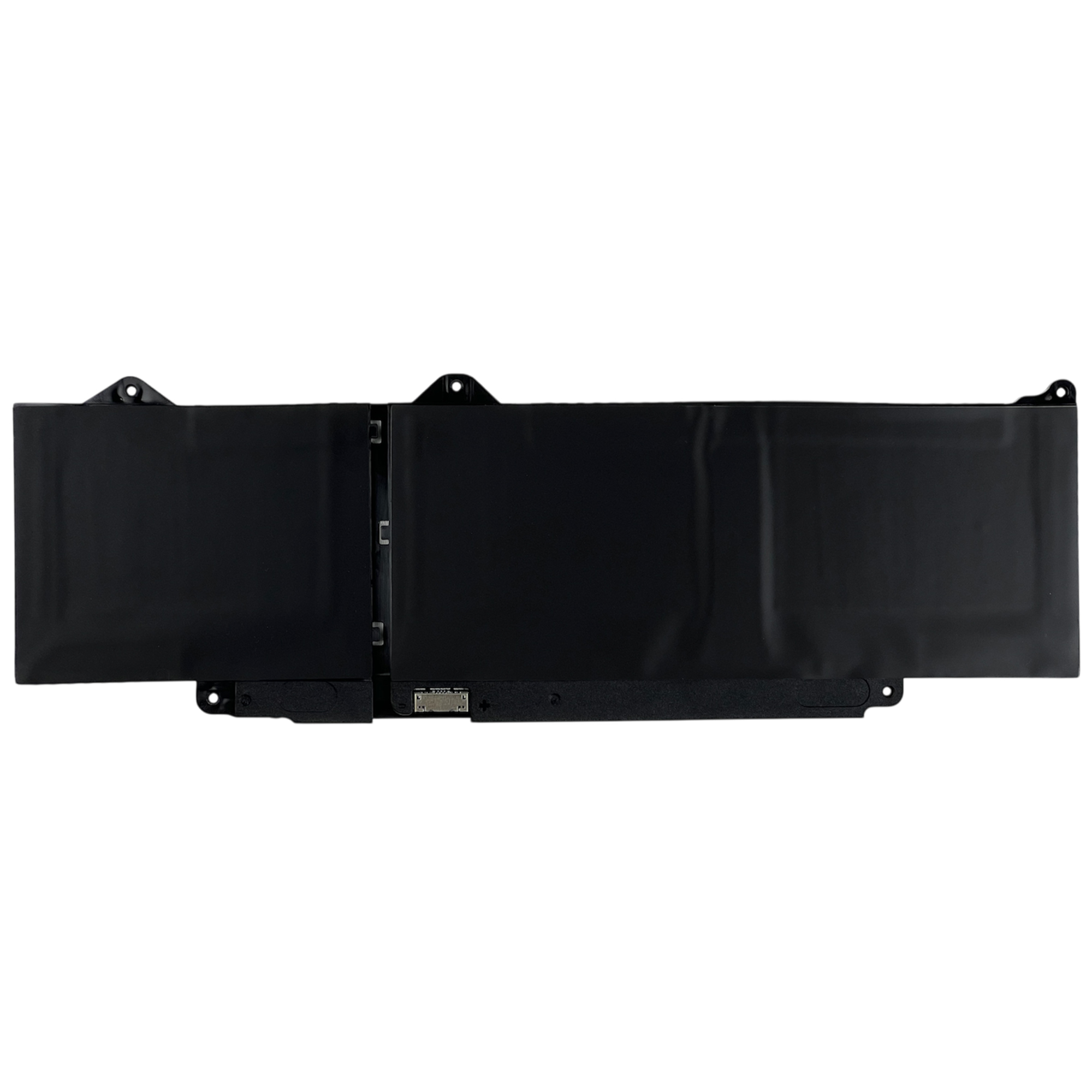 Czarna bateria do laptopa z trzema segmentami i otworami montażowymi.