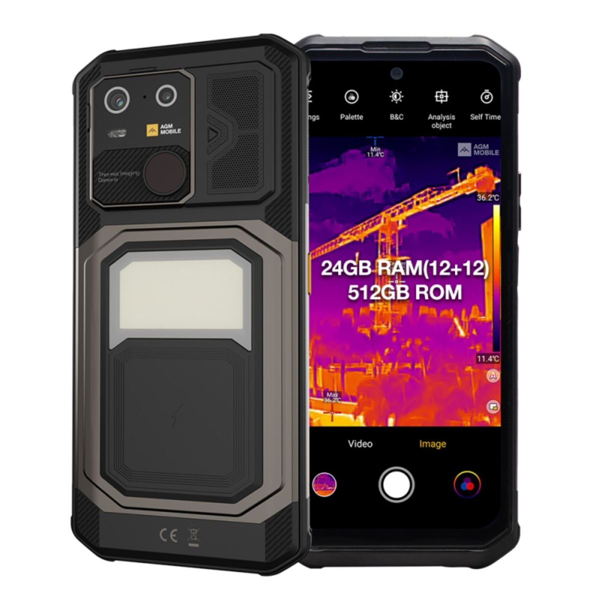 Uno smartphone robusto con fotocamera termica e grande capacità di archiviazione.