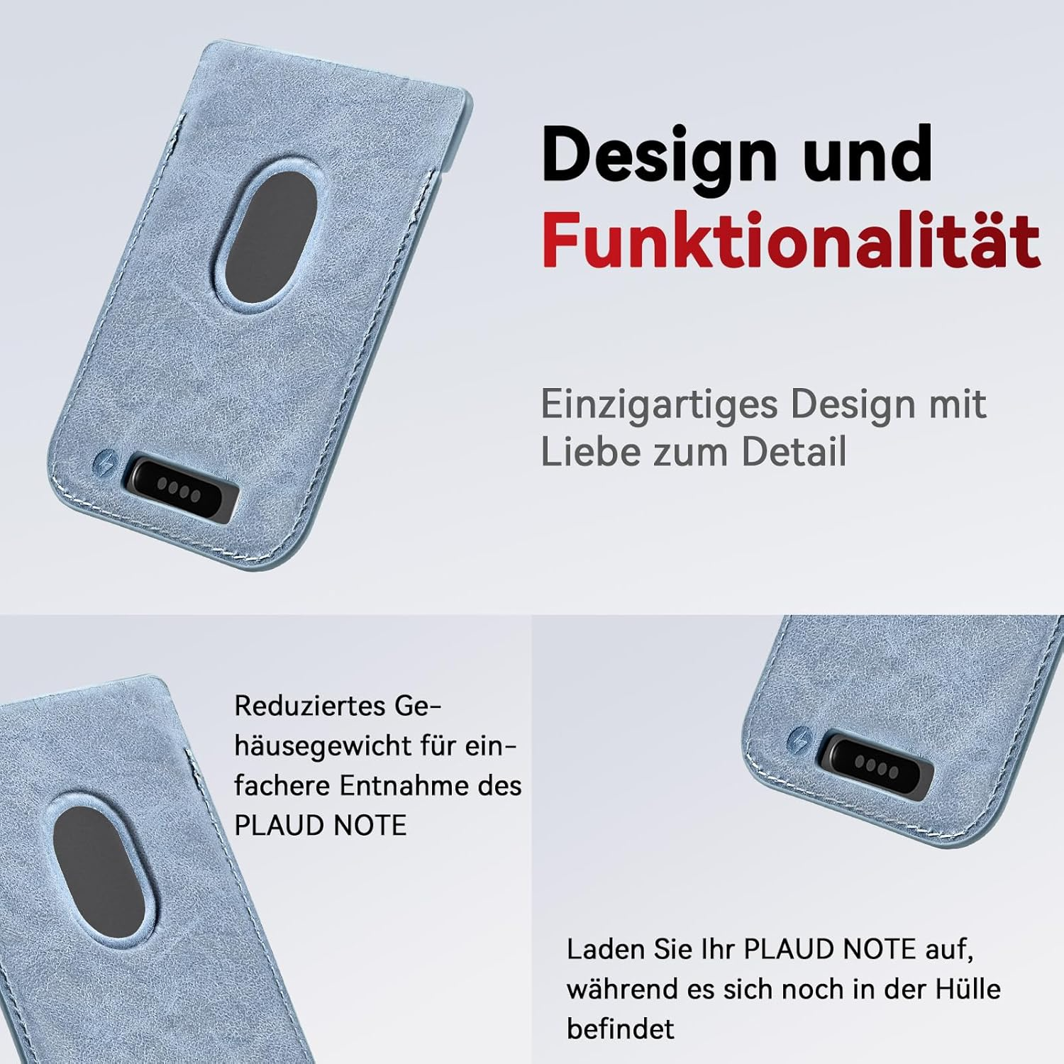 Niebieskie etui na telefon z miejscem i wycięciem na aparat. Projekt i funkcjonalność.