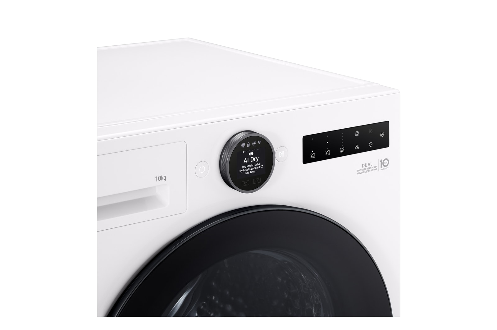 Lavatrice bianca con display digitale che mostra 