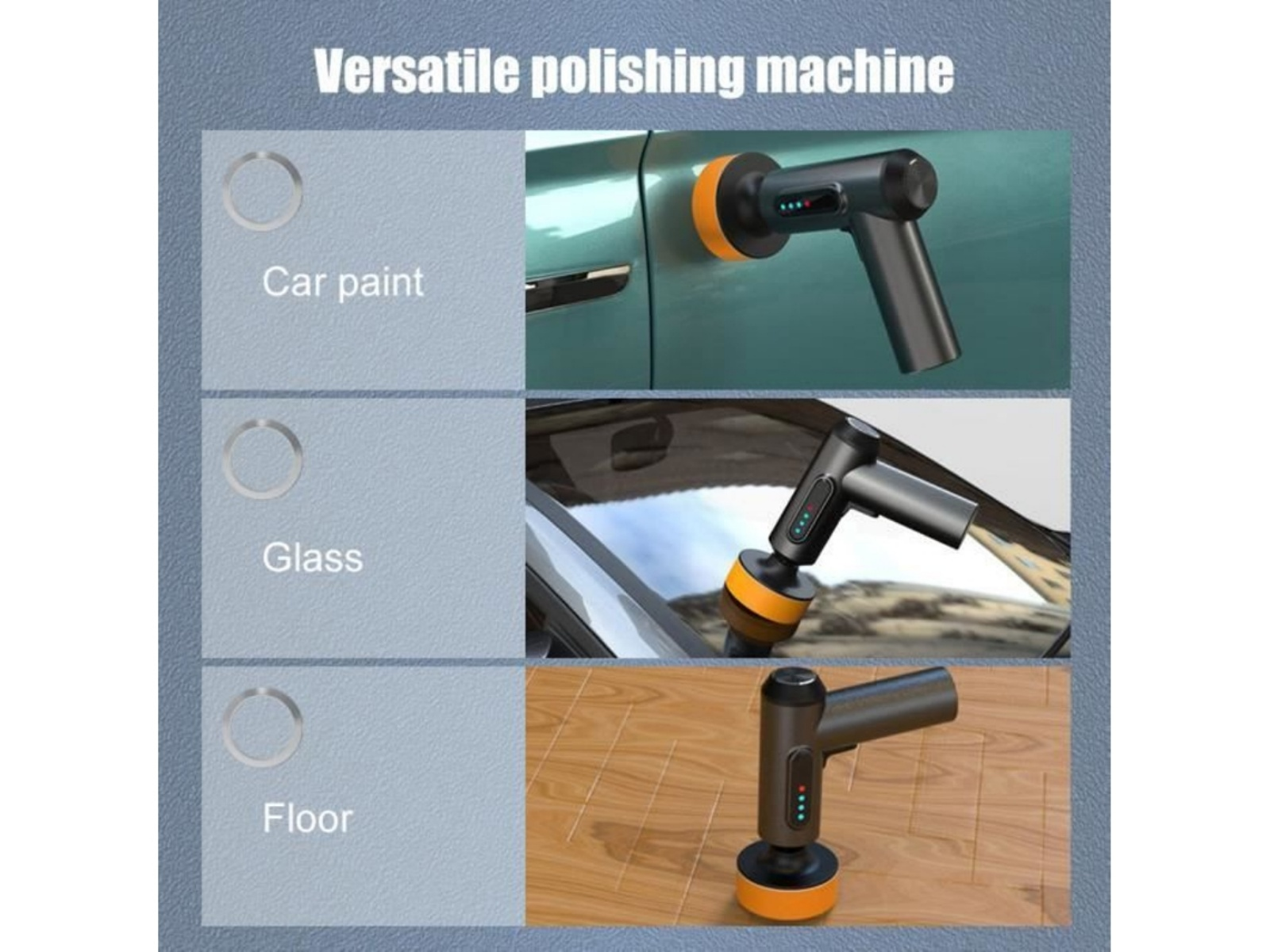 Vielseitige Poliermaschine poliert Auto, Glas und Boden.