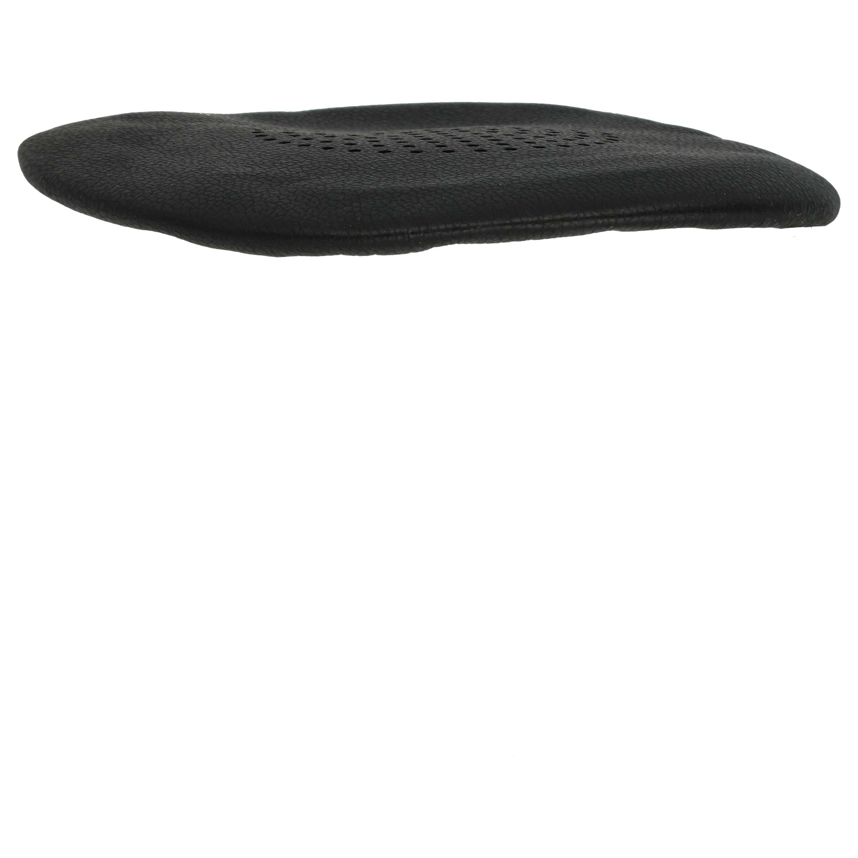 Ein schwarzer, gepolsterter Fahrradsattel mit Perforationen.