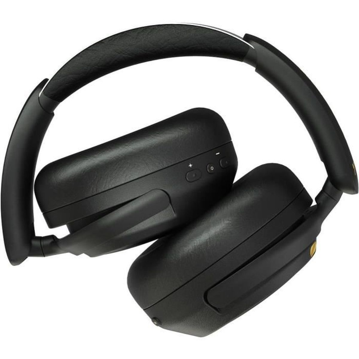 Cuffie nere over-ear con archetto e padiglioni imbottiti.