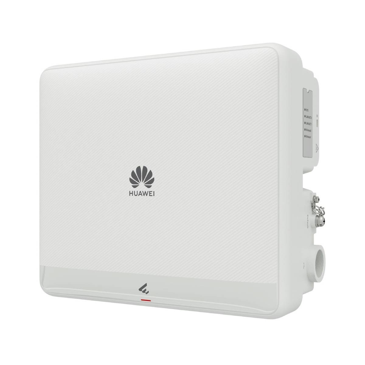 Un dispositivo Huawei bianco con logo, su una superficie bianca.