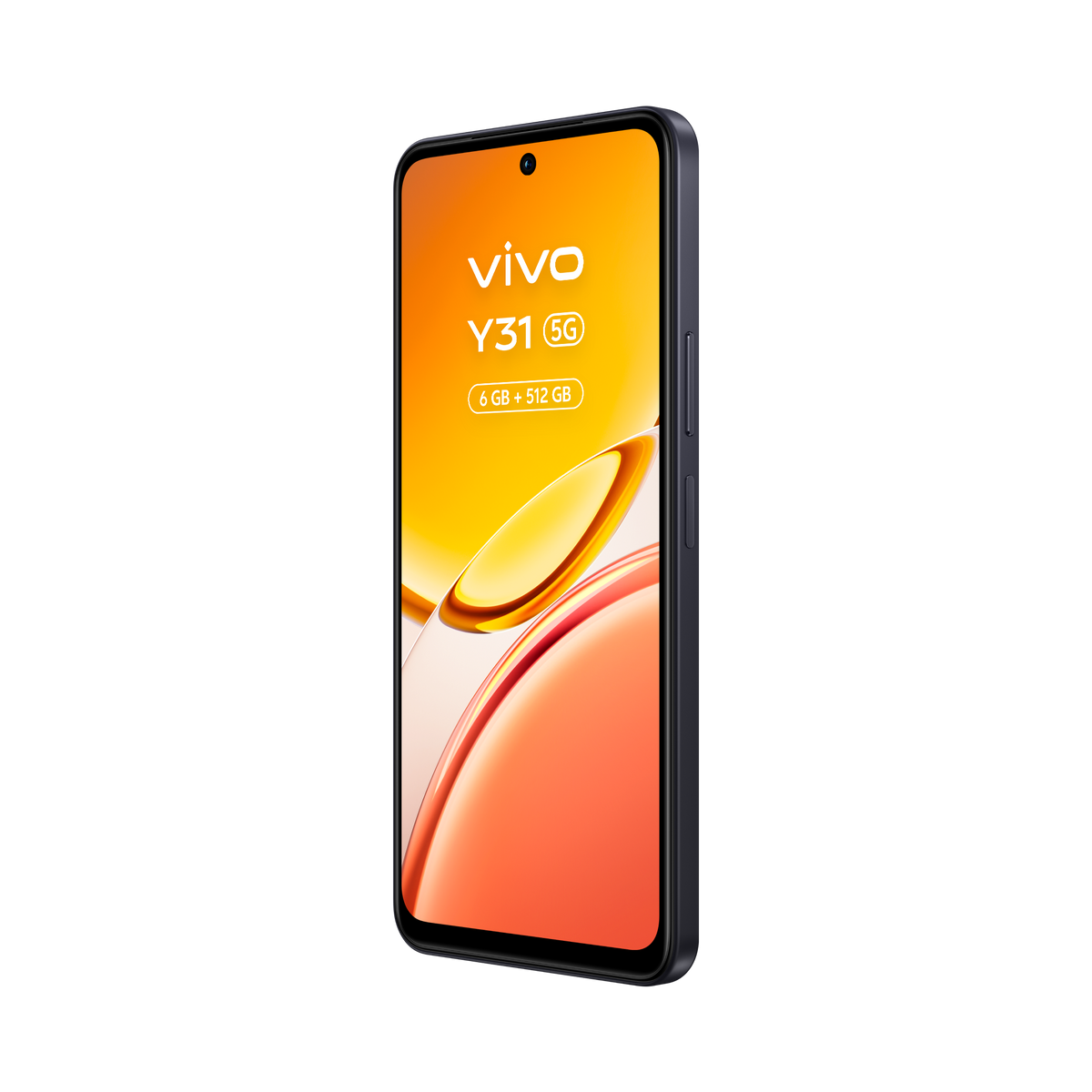 Smartfon Vivo Y31 5G z 6 GB + 512 GB pamięci, ciemna obudowa.