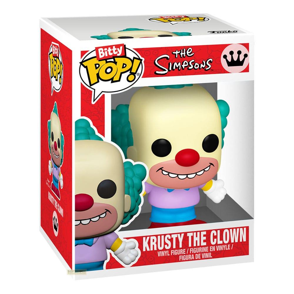 Action figure in vinile Funko Pop di Krusty il Clown dei Simpson in scatola.