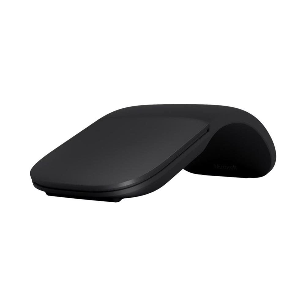 Mouse Microsoft Arc nero su sfondo bianco.