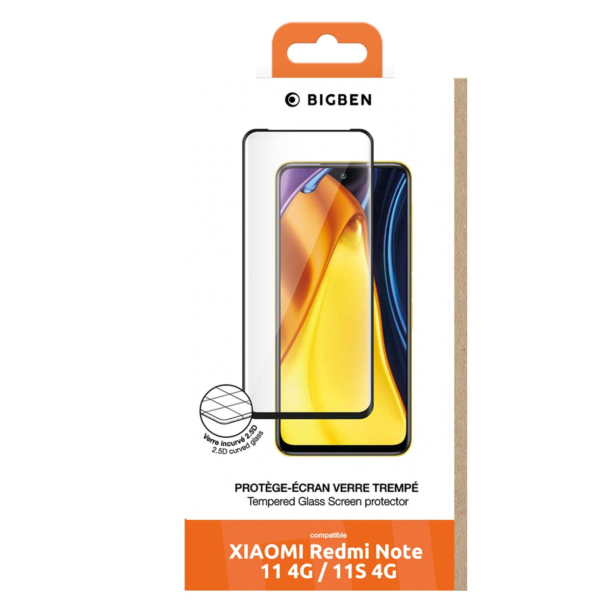 Confezione per un proteggi schermo in vetro temperato per Xiaomi Redmi Note 11 4G/11S 4G.