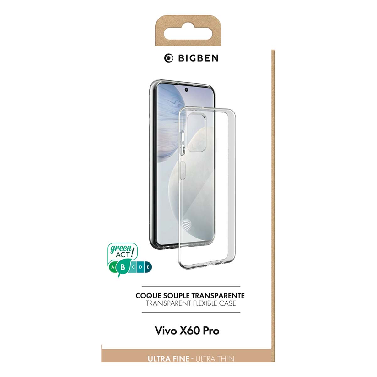 Custodia flessibile trasparente BIGBEN per Vivo X60 Pro.