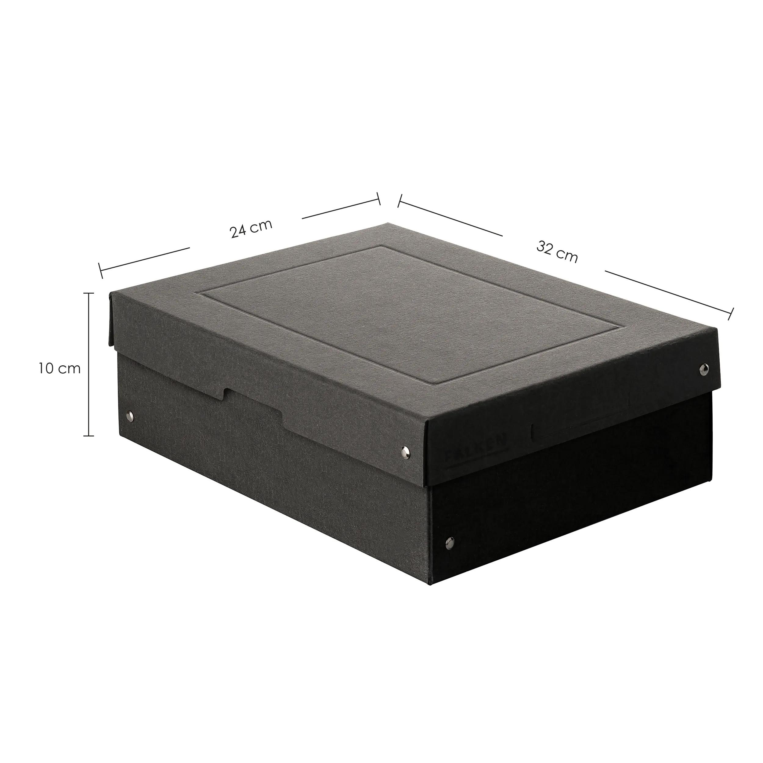 Caja de almacenamiento negra con tapa, 32x24x10 cm.