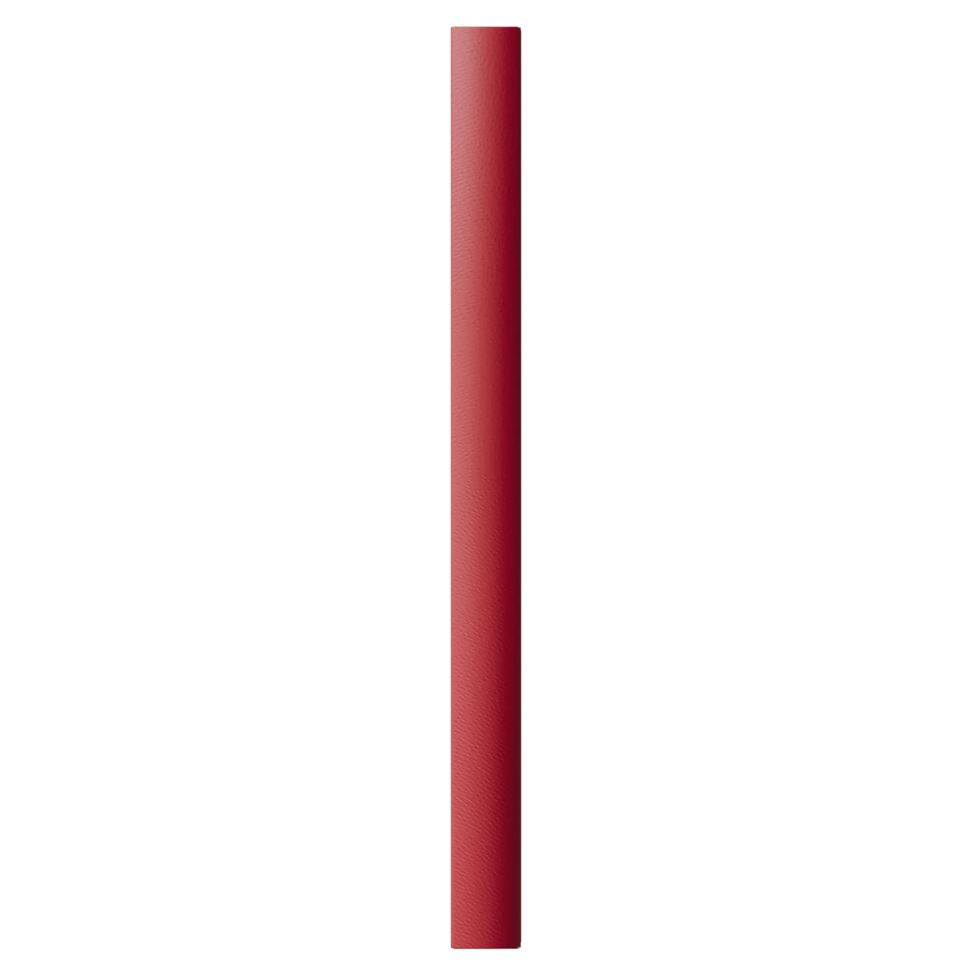 Una pajita roja solitaria se alza verticalmente sobre fondo verde.
