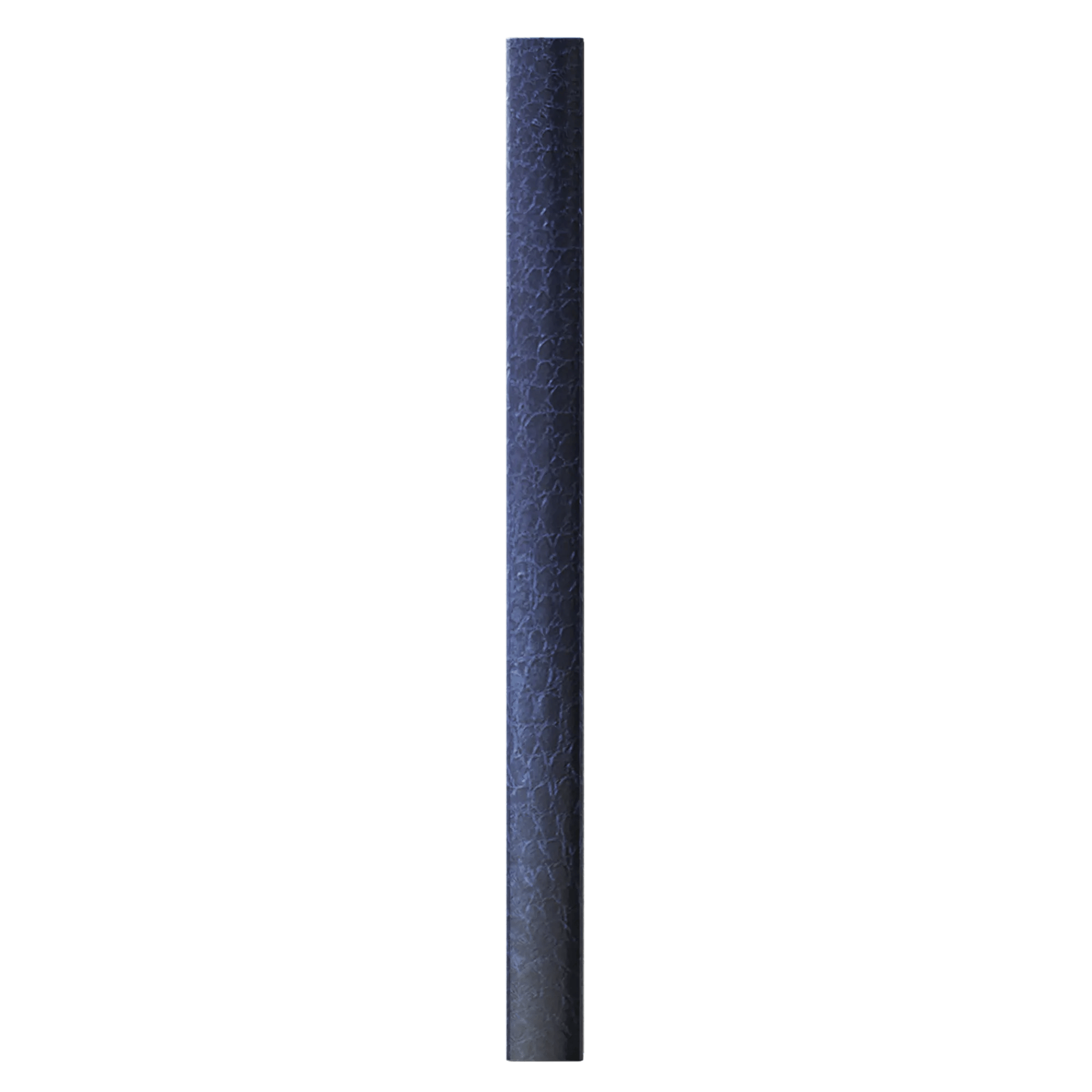 Un poste rectangular azul oscuro con superficie texturizada.