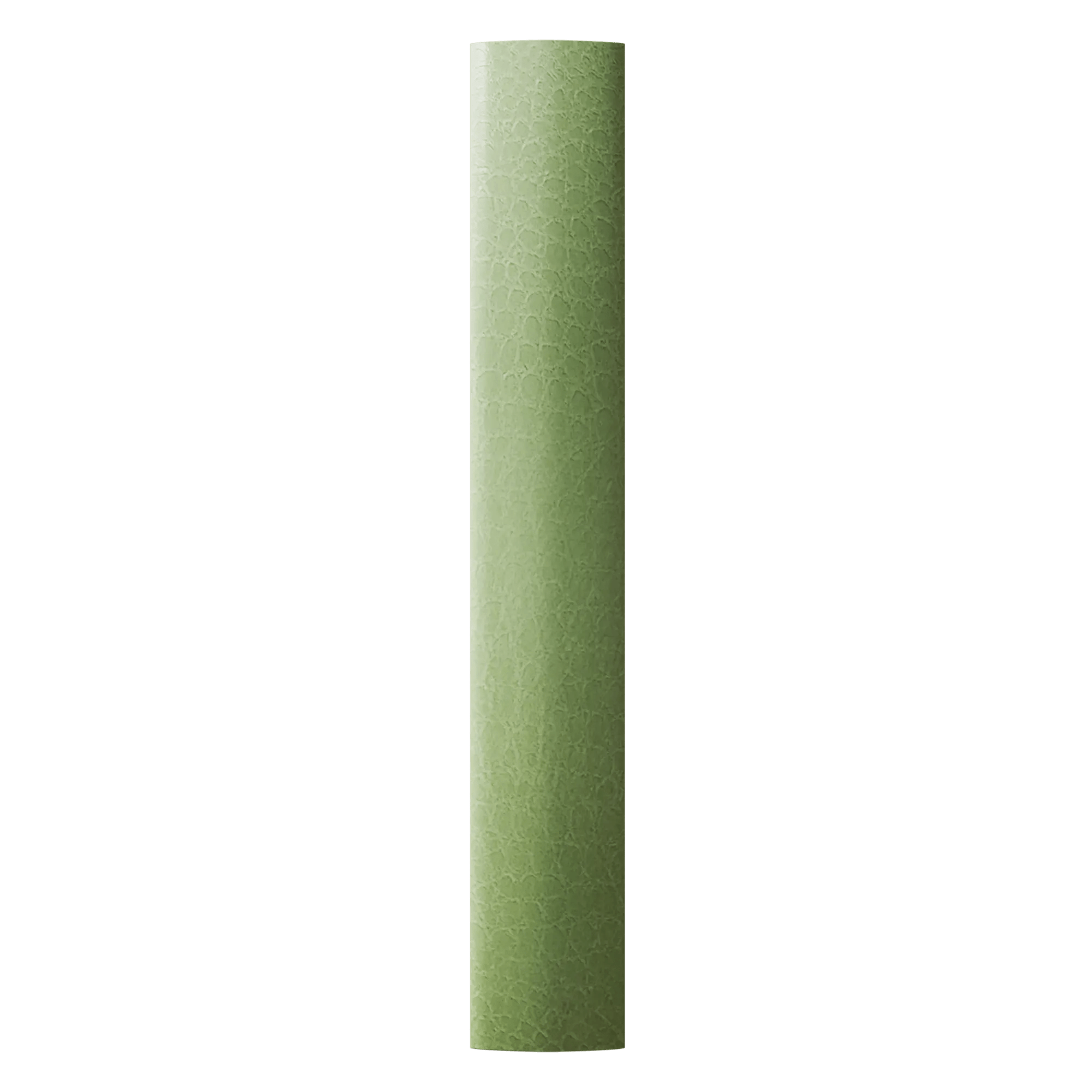 Un tubo estrecho, verde claro, con superficie texturizada.